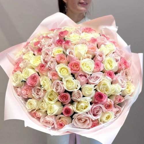 Букет из 101 розы микс (Кения) 50 см